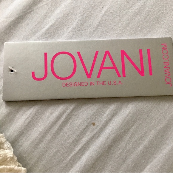 Jovani White/Nude Lace & Crochet Midi Dress 🌼 - Picture 7 of 8